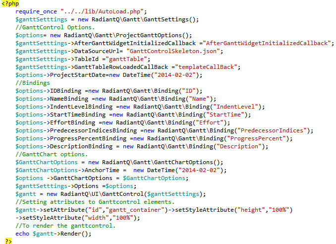 PHP_Gantt_Init_Code